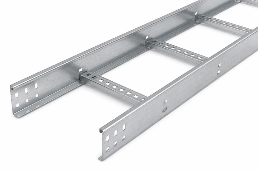 Industrial metal cable tray routing